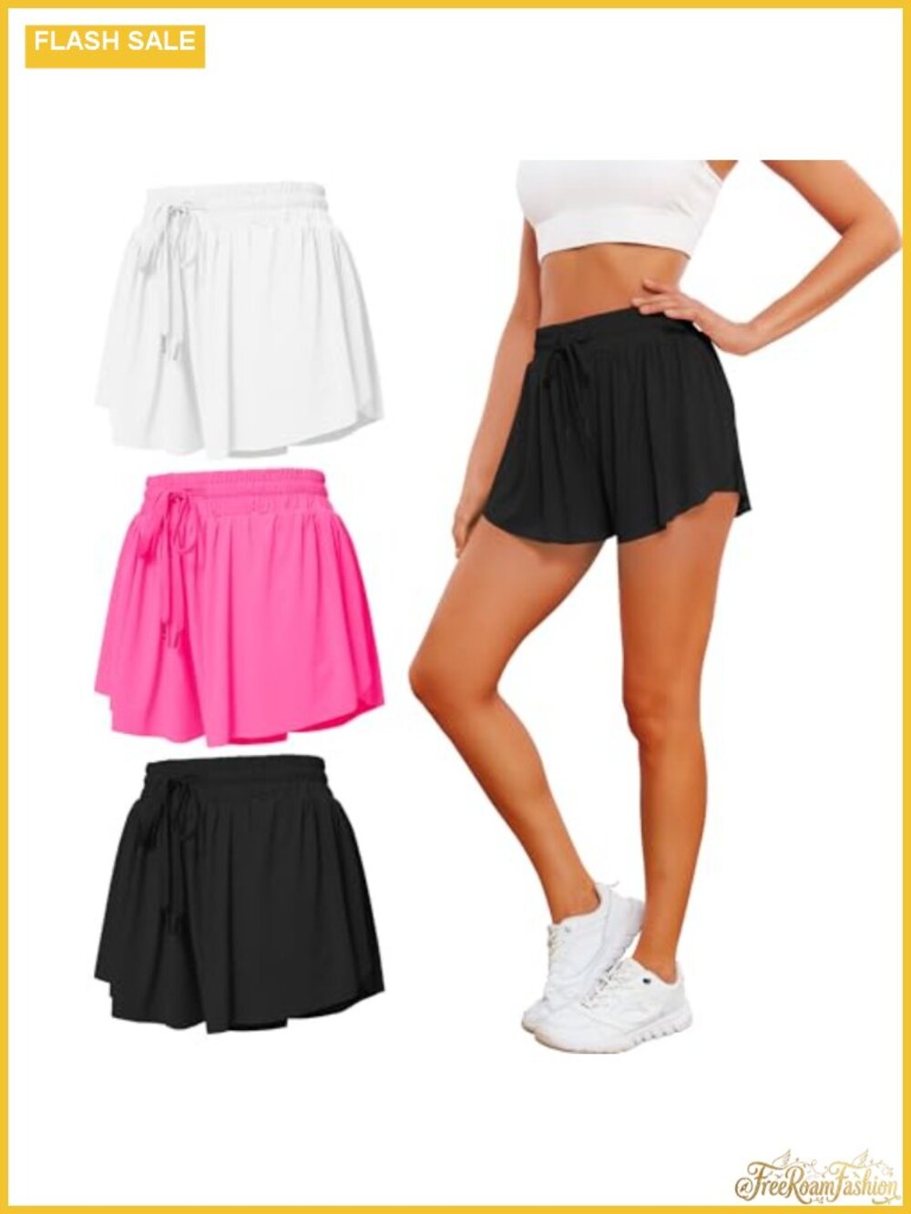 Flowy Athletic Shorts for Women 2-in-1 Double Layer